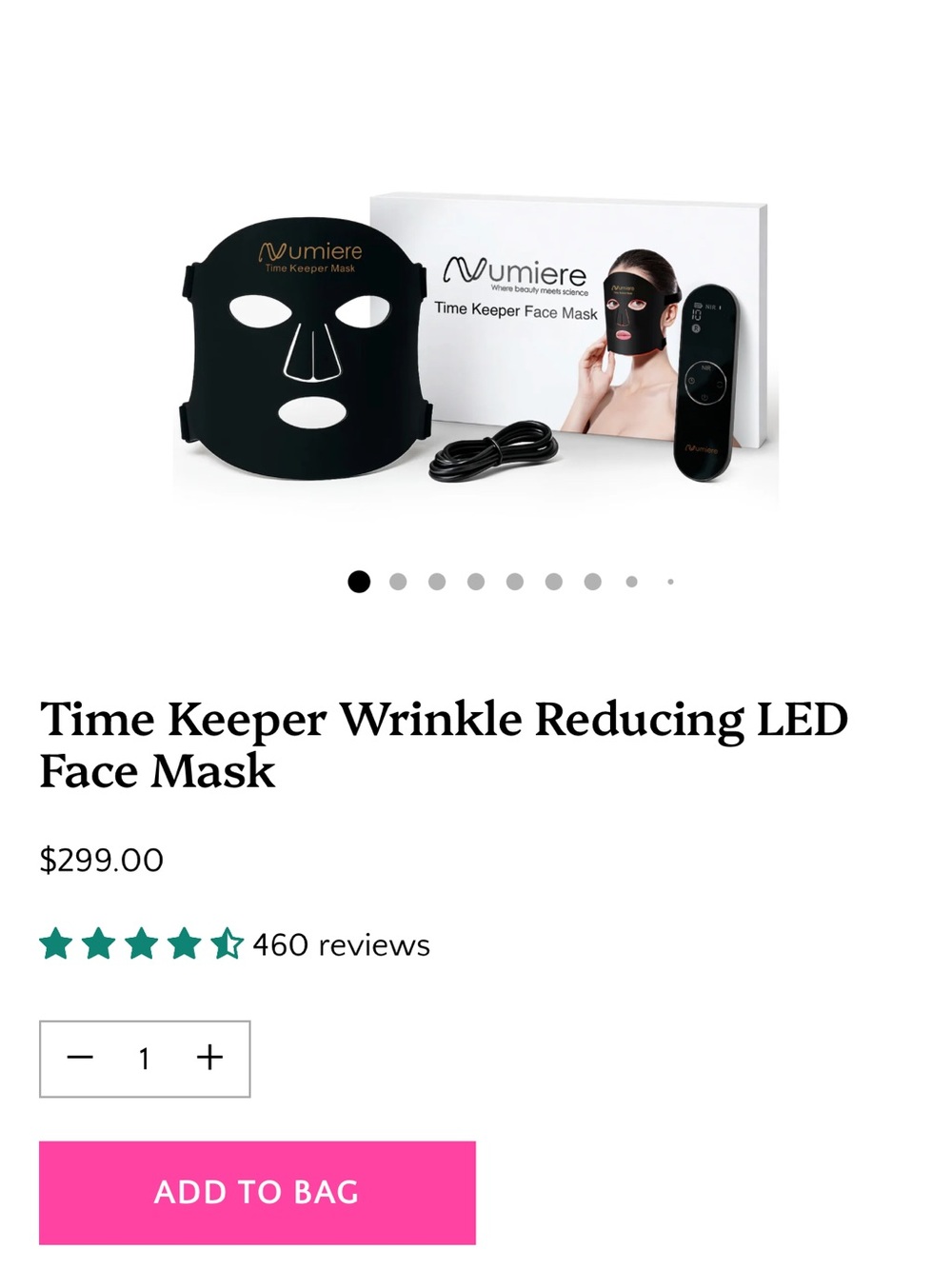 Lumiere Black LED Time Keeper Mask with Red Light